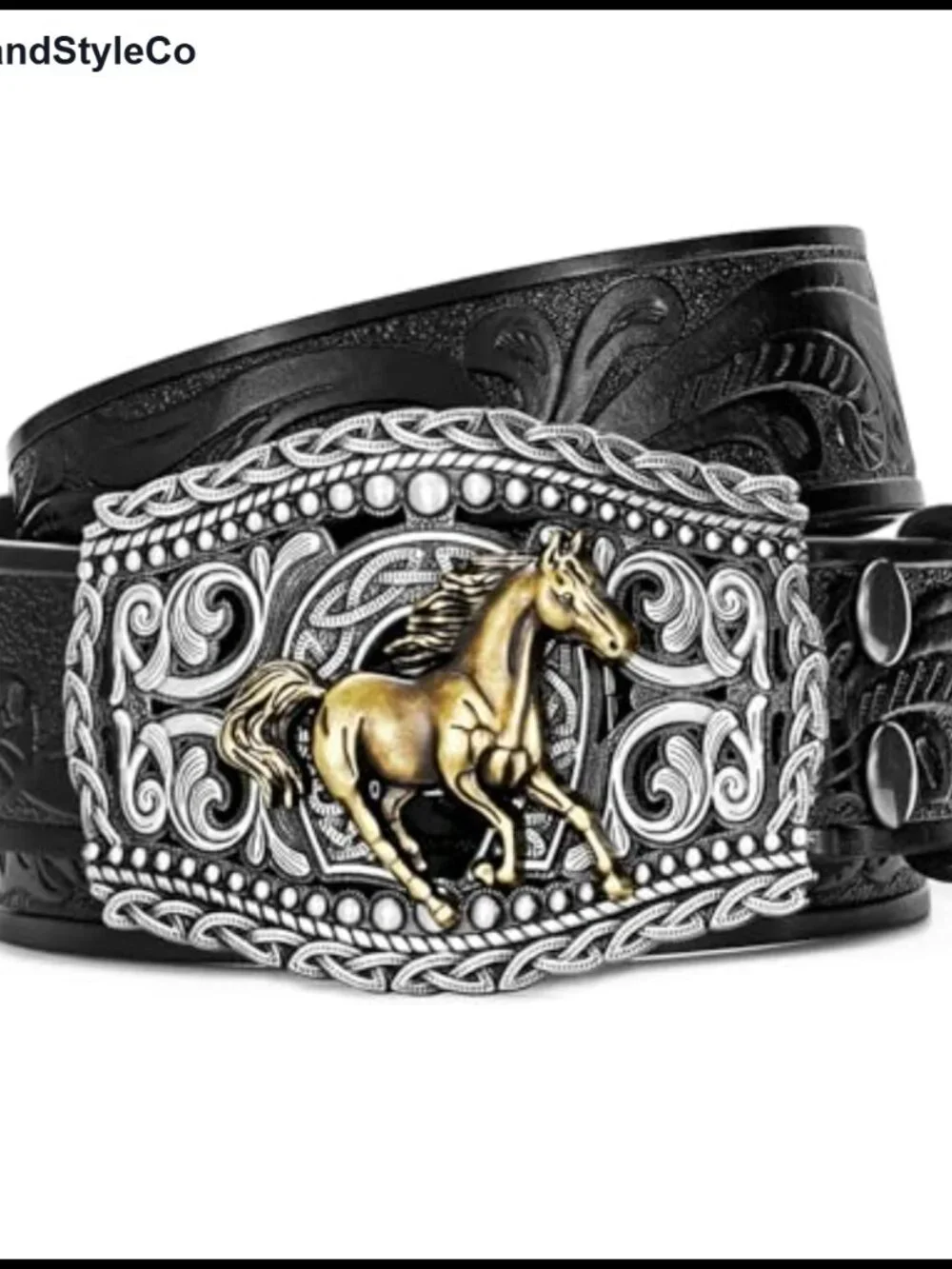 Leather Western Cowboy Belt with Buckle for Rodeo Outfit